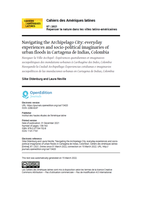"Navigating the Archipelago City" paper 